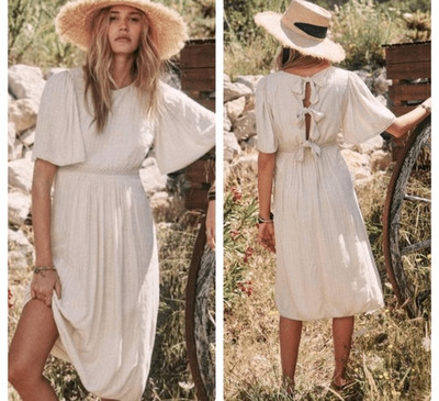 Sezane Emilia Dress Ecru Cream Size 36 US 4