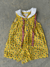 Vtg 90s Gymboree Rainbow Tag Sunflower Picnic Romper Yellow Floral Size Small 18