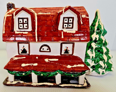 Dept 56 Snow Village Colonial Farm House 5070 9 1980 Early Piece w/ Cord