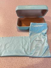 Tiffany Co. Glasses Hard Shell Case Pouch Cloth Cleaner Wipe Large Preowned