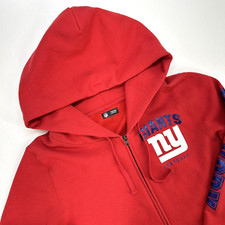 NY Giants NFL Sweatshirt Full Zip Hooded Long Sleeve Cotton Blend Youth 2XL Red