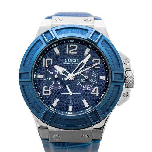 guess blue dial men's watch