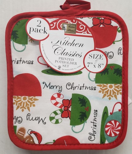 Set di 2 porta pentole Jumbo, 7"x8", TAZZE BUON NATALE E BISCOTTI PAN DI ZENZERO, REGGISENO - Foto 4 di 11