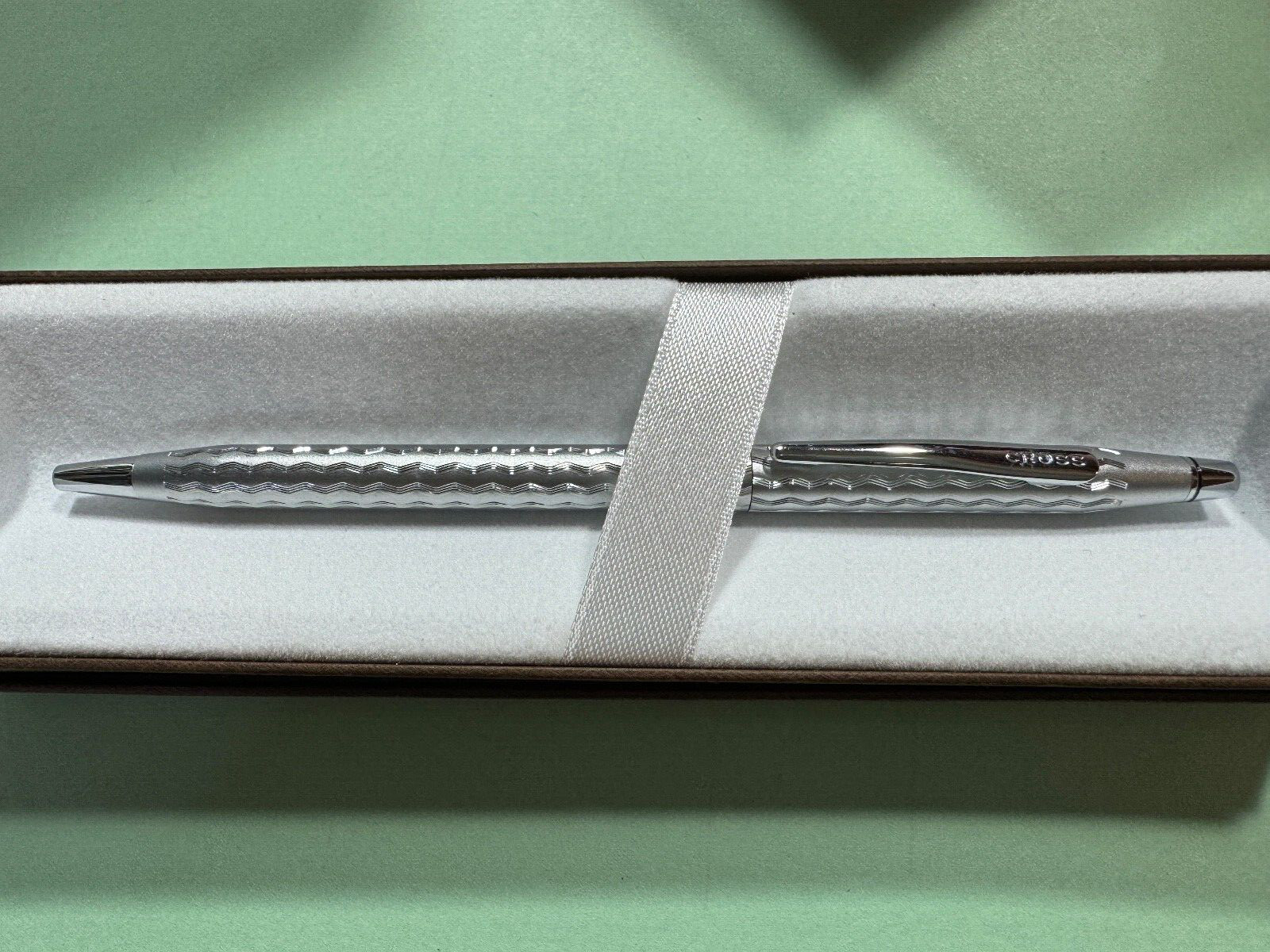 RARE CROSS Century Classic Deco Chrome Etched Ballpoint Pen 