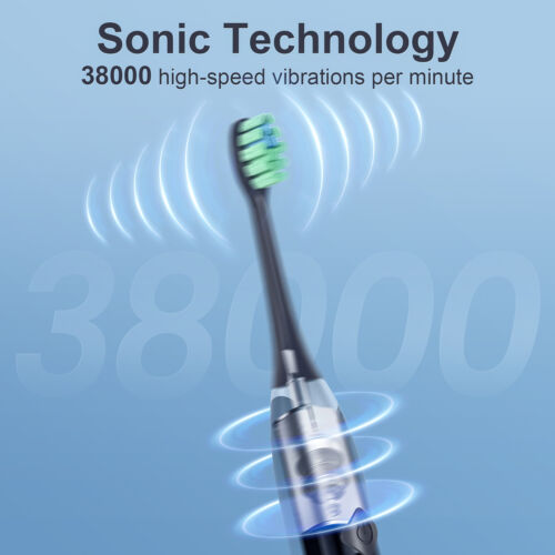 SEJOY Sonic Electric Toothbrush 5Modes 10Brush Heads with Travel case USB Charge - Picture 3 of 13