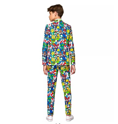 Opposuits Teen Boys Super Mario Suit -Nintendo- Including Blazer, Pant, And Tie