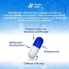 PHENBLUE Weight Management Diet pills + Extreme Energy 120 Blue/White Capsules