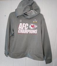 Nike Super Bowl LIV NFL KC Chiefs Men's XL Gray Pullover Hoodie AFC Champions