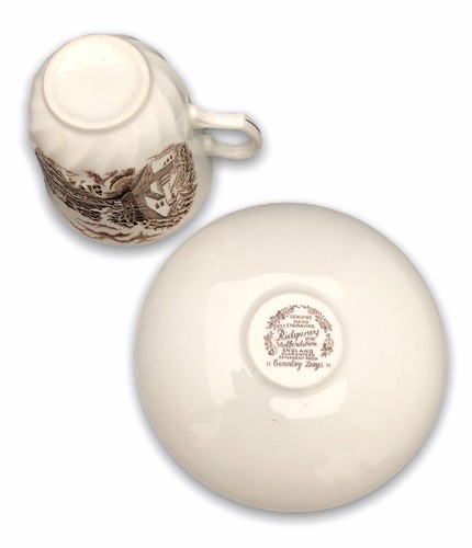 Ridgway (Ridgways) Cup Saucer Set Country Days Brown England - Picture 4 of 5