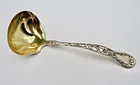 Art Nouveau  Gravy ~ Sauce Ladle by Gorham  Margüerite Pat 1901  Gold Wash  Bowl