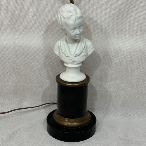 Vintage Biskus französischer Junge Kind Büste Tischlampe - Bild 11 von 24