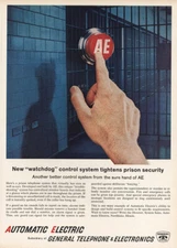 1963 Automatic Electric: Watchdog Control Prison Security Vintage Print Ad