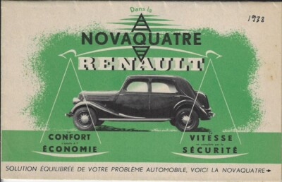 Jouet Ancien CIJ Renault Novaquatre Tôle Jaune 1938 échelle 1:20 – Rare !