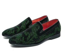 Men's Dress Party Prom Shoes Glitter Loafer Slip On Rhinestone Oxfords Nightclub