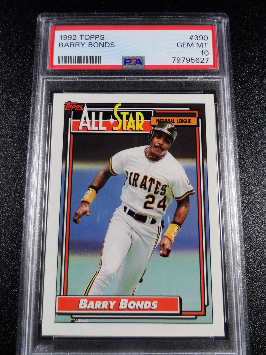 PSA 10 Barry Bonds All-Star #390 1992 Topps MLB Card PSA 10 Barry Bonds All-Star #390 1992 Topps MLB Card