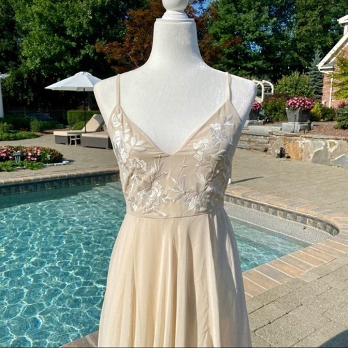 NWT Anthropologie BHLDN Sadia Dress Maxi Oyster Long Cream Bridal Size 6 - Picture 6 of 13