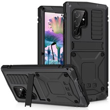 360  Waterproof Metal Gorilla Glass Case Cover Stand for Samsung S24 S25 Ultra 