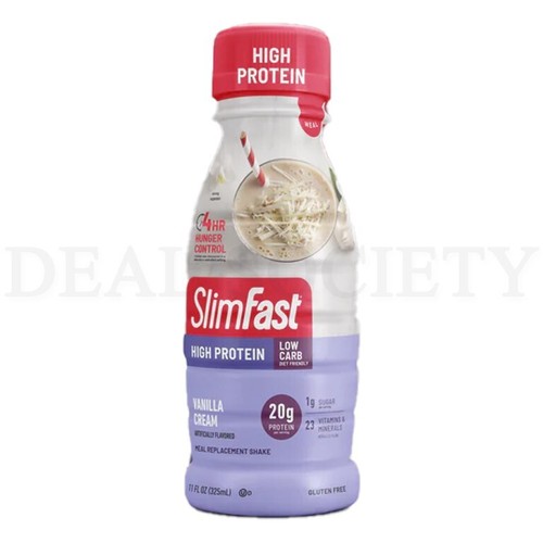 SlimFast High Protein Shakes Vanilla Cream 20 Grams of Protein - 20 Count Total - Picture 3 of 4