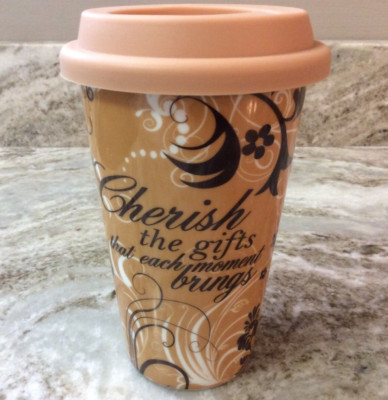 ECO ONE Ceramic Double Wall Insulated Travel Coffee Mug. Cherish The Gifts. New