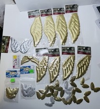 Lot of VTG 90  s Puffy Angel Wings Doll Crafts Gold Silver Metallic
