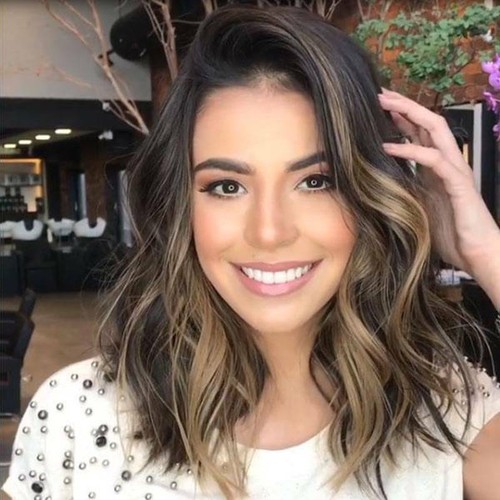 UK Women Brown Medium Hair Wigs Ladies Real Natural Curly Wavy Party Cosplay-Wig - Picture 4 of 5