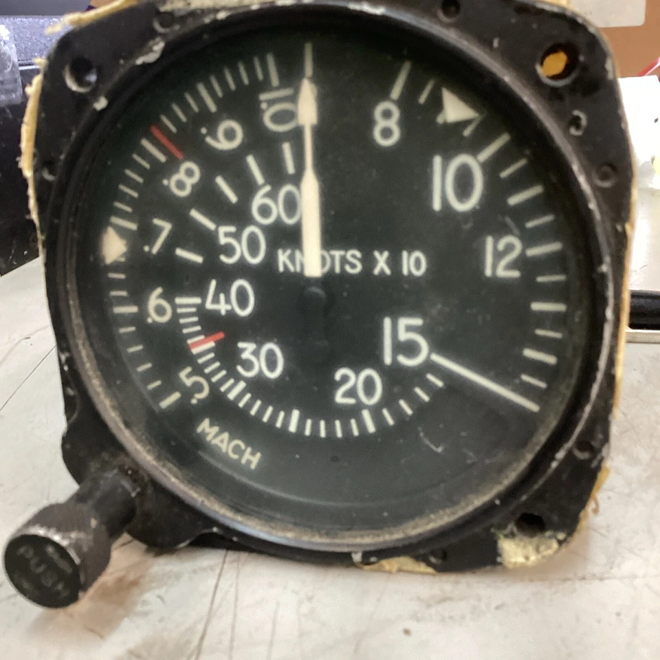 Indicador de velocidad del aire Gates Lear Jet Mach S225-1 solo piezas, S/n 483 Foto 2 de 4