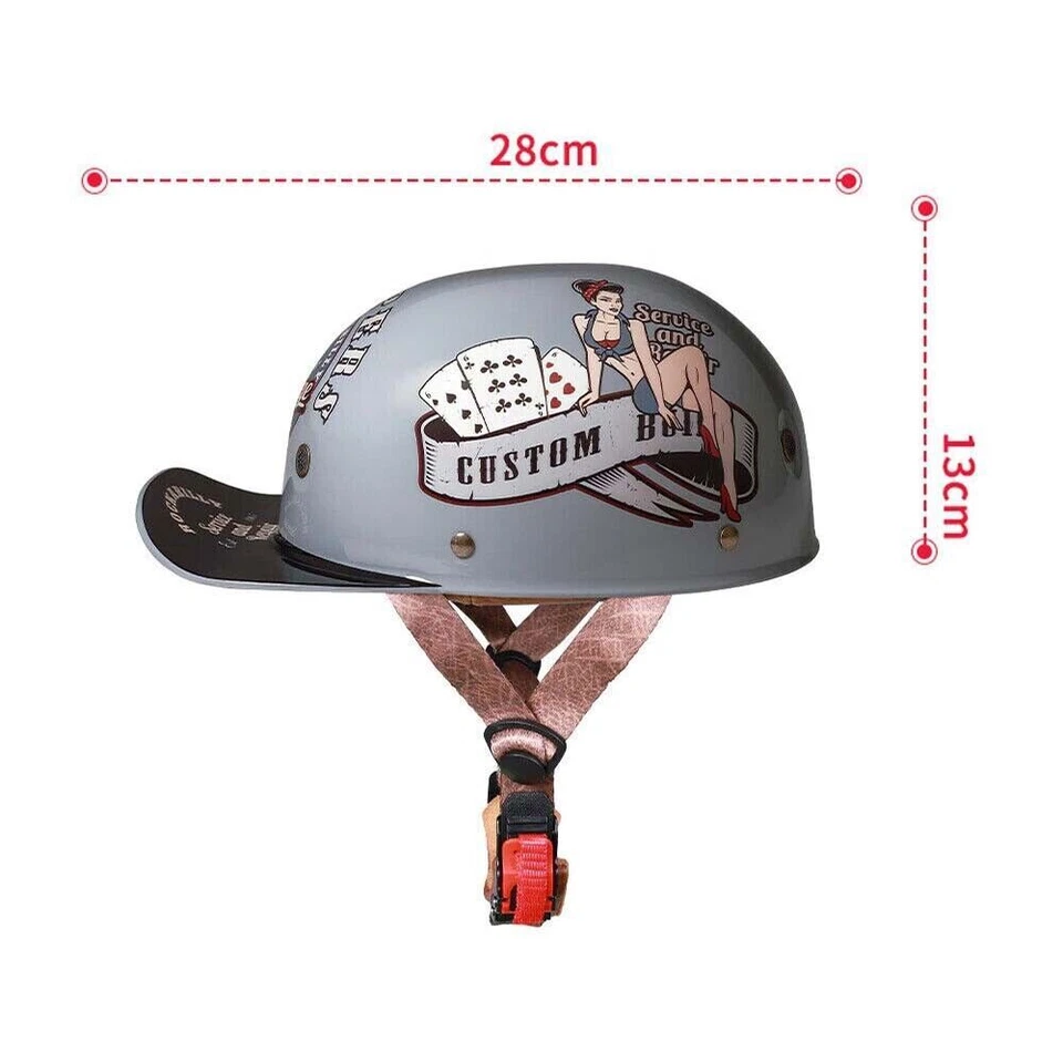 Motorcycle Half Helmet Open Face Helmets Baseball Cap Helmet Scooter Helmet - Image 2 of 4
