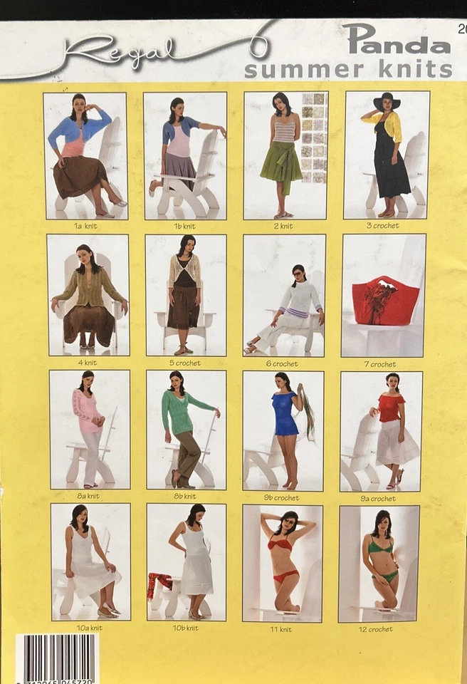 Panda #208 Knitting & Crochet Pattern book - 12 Summer Knits in 4ply Cotton - Image 2 of 4