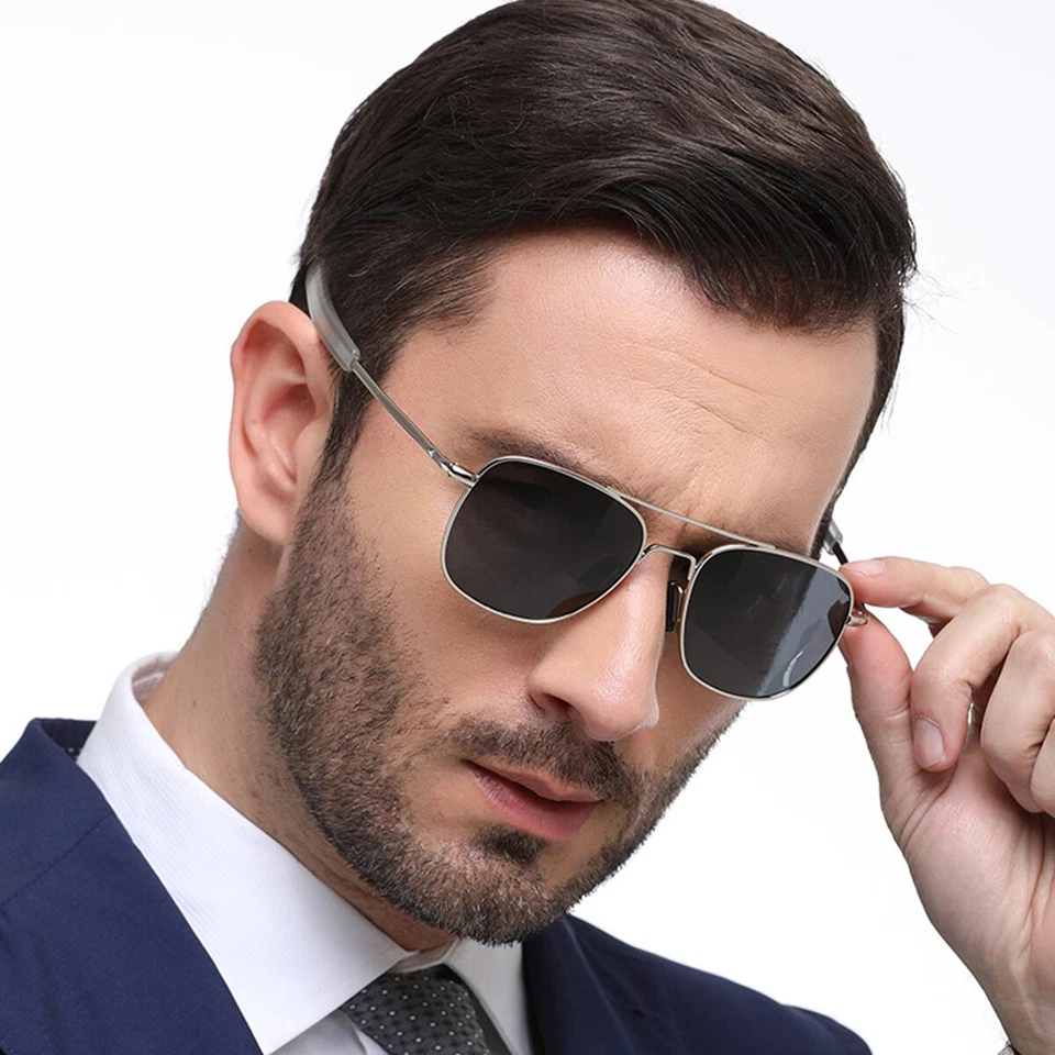 Gafas de sol de aviador premium piloto militar ultravioleta para hombre gafas de sol polarizadas Foto 3 de 4