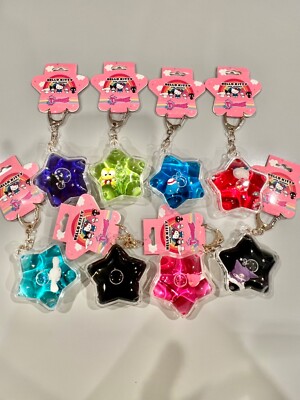 ALL 8 CHARACTERS HELLO KITTY TSUNAMEEZ ACRYLIC KEYCHAIN FIGURE CHARM SET Sanrio