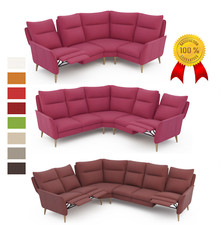 % PREMIUM Ecksofa RELAXFUNKTION Sofa L-FORM  3+E+2 DESIGN Hocker STOFF Farben !