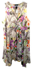 Lane Bryant Midi Dress Sleeveless Multicolor Side Zip Surplice Bodice - 28 NWT