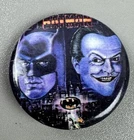 BATMAN JOKER ORIGINAL MOVIE PIN, NOT THIS TIME JOKER BUTTON DC VINTAGE 1989