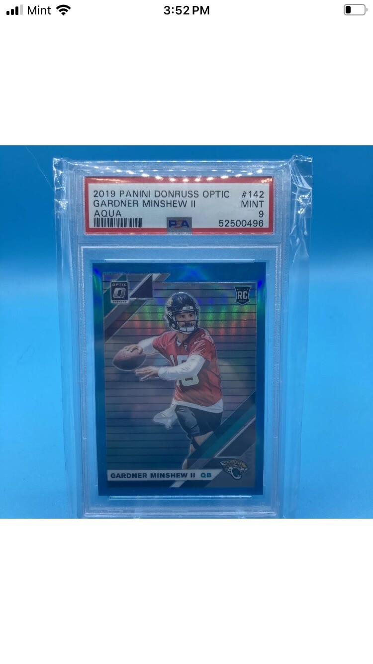 2019 Panini Optic PSA 9  Aqua /299 Prizm RC GARDNER MINSHEW II Jaguars