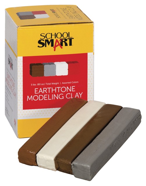School Smart Modeling Clay Set 5 Pounds Assorted Earthtone Colors for