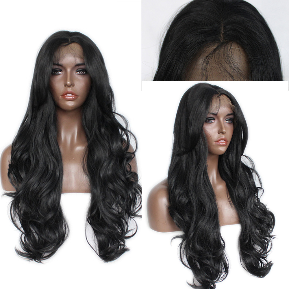 Extra Long Black Curly Wavy Full Lace Front Synthetic Hair  display picture 3