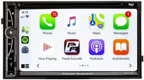 PowerAcoustik 7" IN-DASH CAR PLAY 2-DIN CD,DVD,Digital Media Car Stereo Receiver - Picture 6 of 7