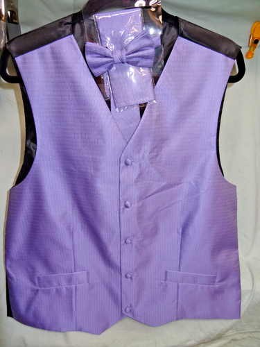 NEW MEN'S Large Gianfranco Ruffini Vest Set with Tie, Bow Tie & Handkerchief