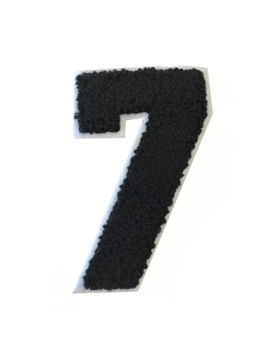 8" Black Varsity Number Chenille Iron-on Patch - Picture 9 of 11