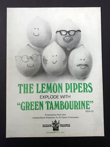 The Lemon Pipers Green Tamourine 1967 Small Poster Type Ad, Promo Advert v.2