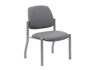 Boss Office Products Heavy Duty Armless Vinyl Mid Back Guest Chair for Reception