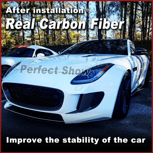 Fit For Jaguar F-type 2013-16 Real Carbon Fiber Front Bumper Grill Grille Frame  - Bild 2 von 13