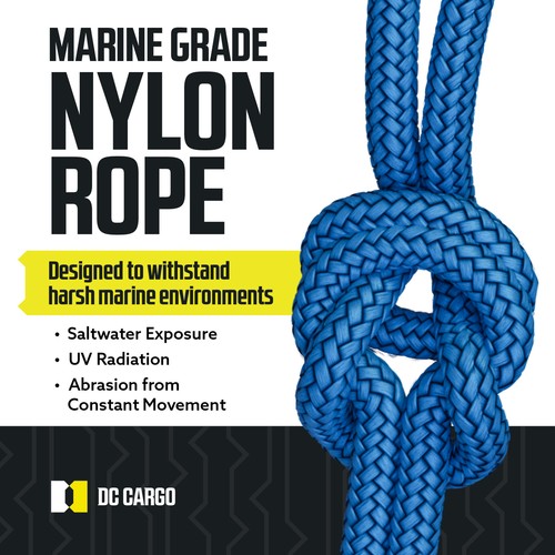 DC Cargo Mall 2 Marine-Grade Double-Braided Dock Lines | 1/2” X 15’... - Bild 2 von 7