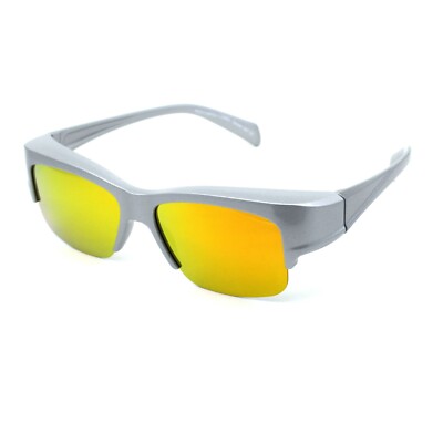 Polarized Reflective Color Mirror Half Rim Mens Fit Over Eyeglasses Sunglasses