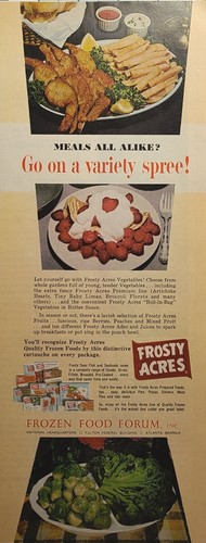 Frosty Acres Frozen Food Vegetables Fruit Berries Atlanta Vintage Print Ad 1965