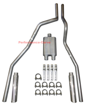 04 - 08 Ford F150 Truck Mandrel Bent Dual Exhaust w/ FullBoar Muffler