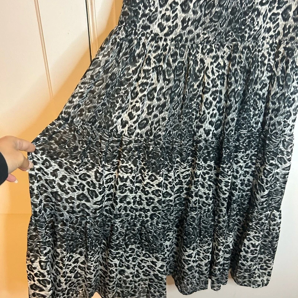 Maxi falda para mujer con estampado de animales en capas azul luna talla Xs Foto 4 de 4