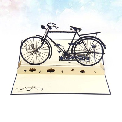  1 Stück 3D Vatertag Segenskarten dreidimensional Retro Fahrrad Grußkarten