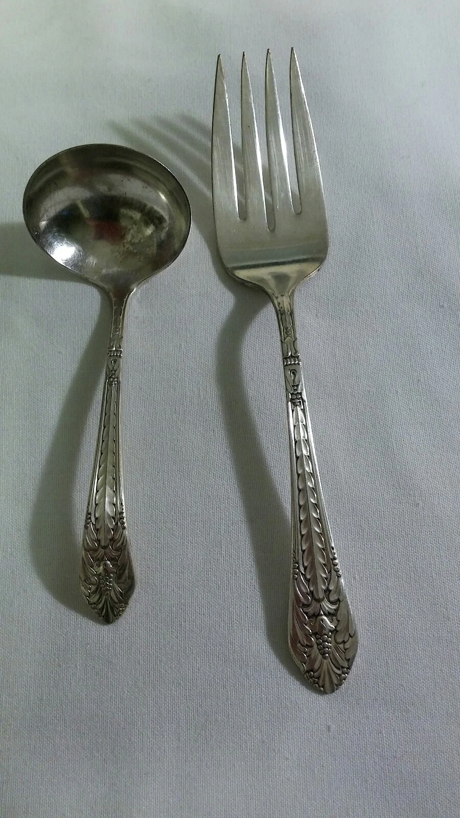 Rogers Brothers International Sterling Marquise Gravy Ladle and Serving Fork