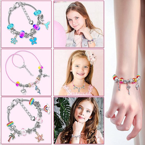 Bracelet Making Kit Beads Jewellery Charms Pendant Set DIY CraTK Girls Kids Gift - Picture 53 of 53